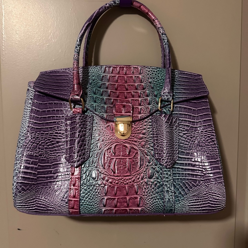 Multicolor Crocodile Embossed Women's Fashion Bag 4 pc set